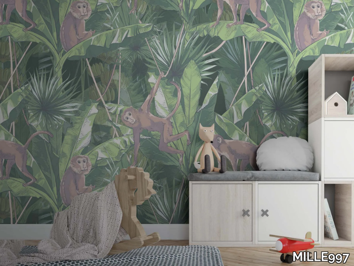 MONKEY - Tropical nonwoven kids wallpaper _ MILLE997