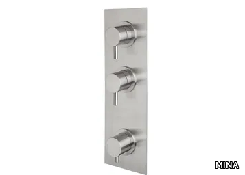 STIRIANA 66P3 - 3 hole stainless steel shower tap with plate _ MINA