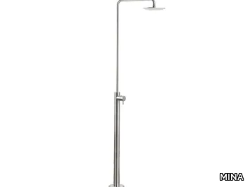 STIRIANA 60801T - Floor standing stainless steel shower panel with overhead shower _ MINA