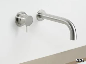 STIRIANA 6162-6200 - Wall-mounted stainless steel washbasin mixer with aerator _ MINA