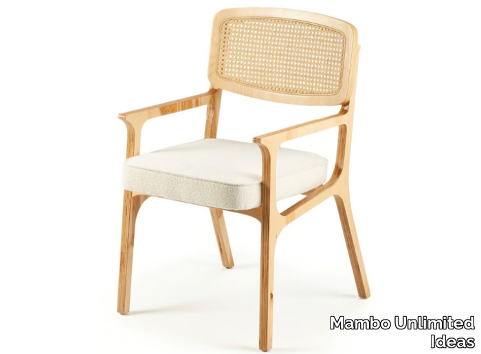 KARL - Solid wood chair with armrests with integrated cushion _ Mambo Unlimited Ideas