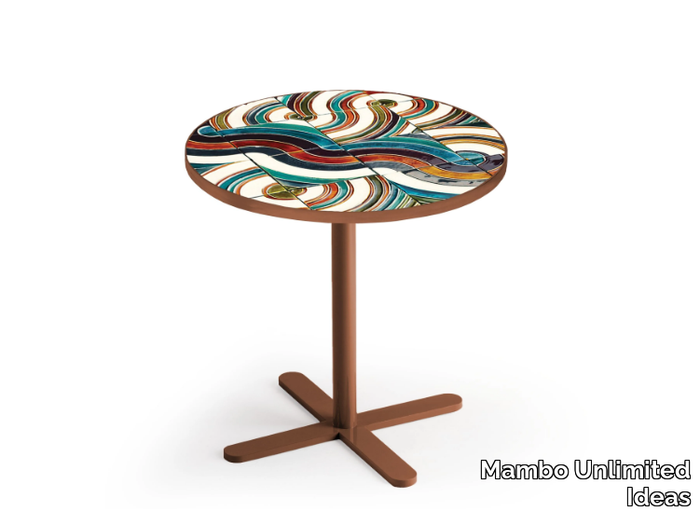 CALDAS - Round ceramic table with 4-star base _ Mambo Unlimited Ideas