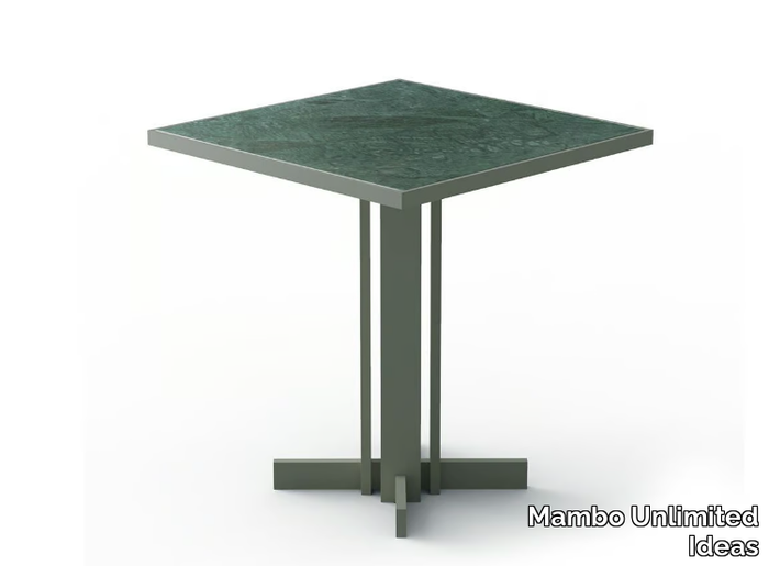 PRAGA - Square glass and marble table _ Mambo Unlimited Ideas