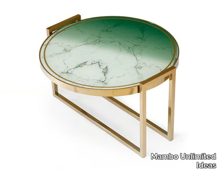 NORMAN - Round decorated glass coffee table _ Mambo Unlimited Ideas