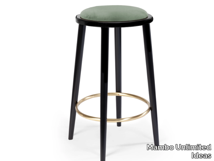 LUC - High wooden stool with integrated cushion _ Mambo Unlimited Ideas