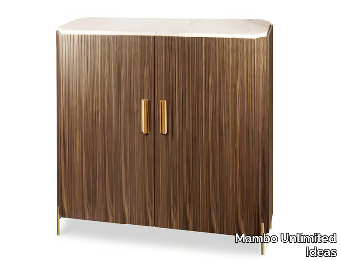 MALCOLM - Wood veneer and Estremoz marble bar cabinet _ Mambo Unlimited Ideas