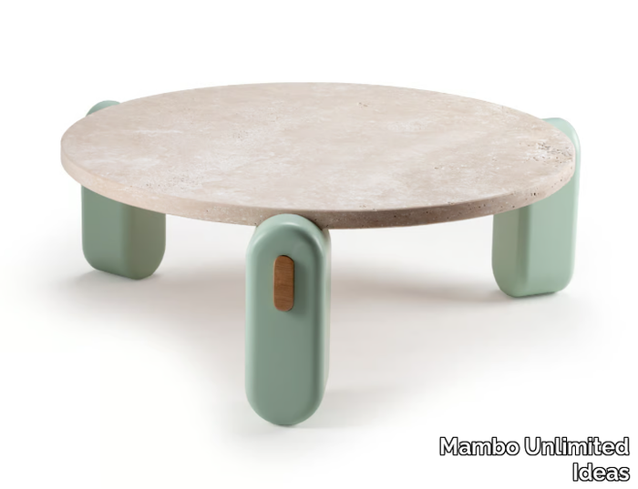 MONA - Low round travertine coffee table _ Mambo Unlimited Ideas