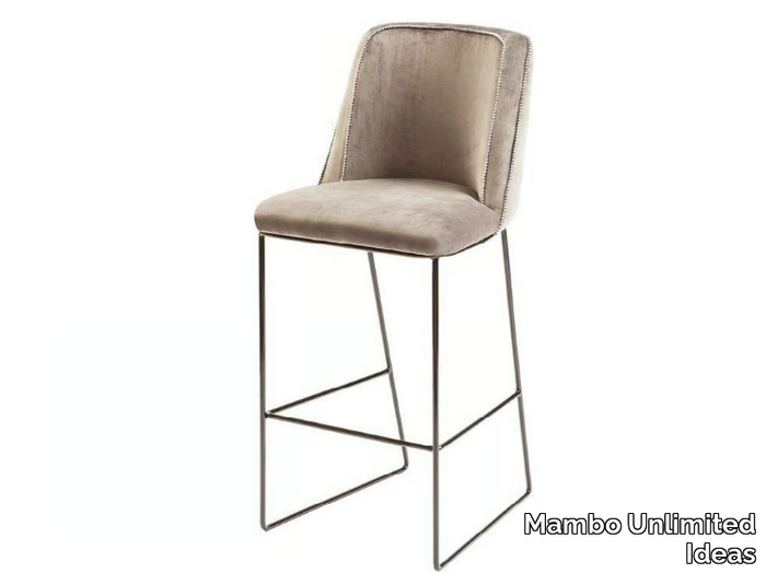 CROIX - Sled base high stool with back _ Mambo Unlimited Ideas