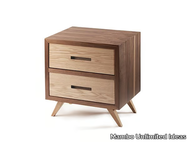 SPACE - Rectangular wooden bedside table with drawers _ Mambo Unlimited Ideas