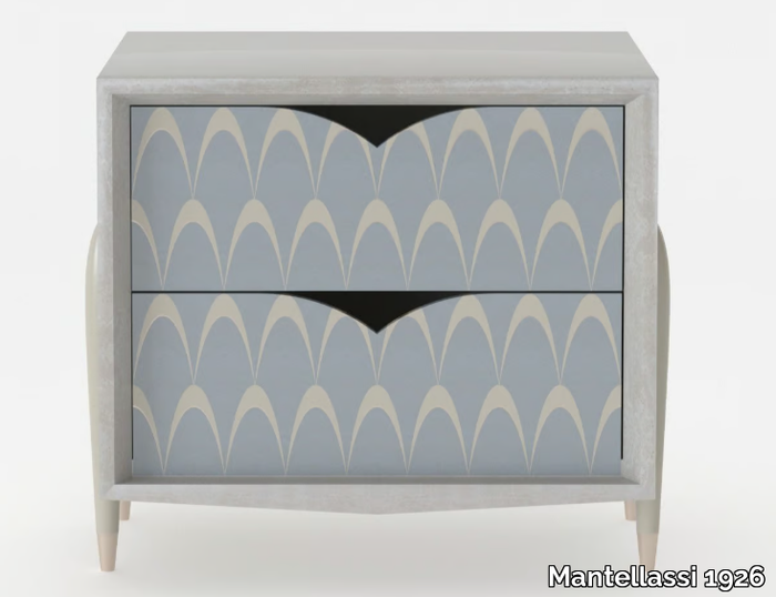 PEACOCK - Rectangular wood veneer bedside table with drawers _ Mantellassi 1926