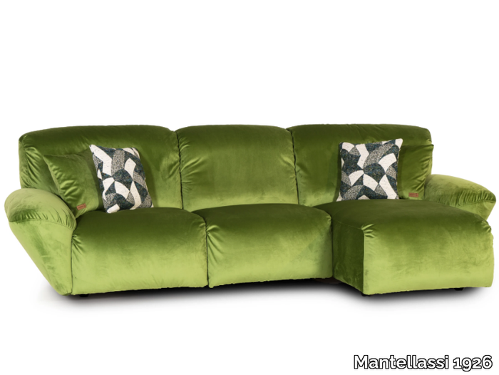 BELUGA - Sectional velvet sofa with chaise longue _ Mantellassi 1926