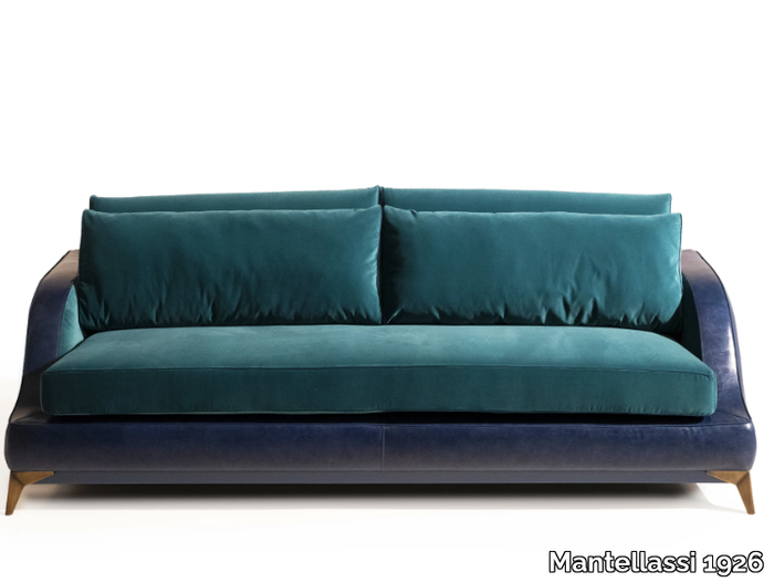 COUCH - Velvet and leather sofa _ Mantellassi 1926