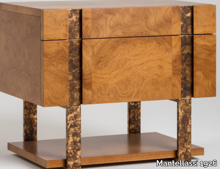 DIADEMA - Rectangular wooden bedside table with drawers _ Mantellassi 1926