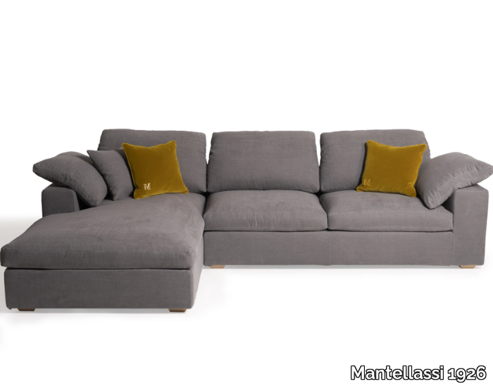 ITALO - Sectional cotton and linen sofa with chaise longue _ Mantellassi 1926