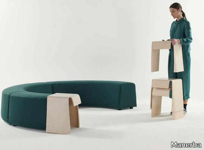 SUPER RANDOM - Modular fabric bench seating _ Manerba