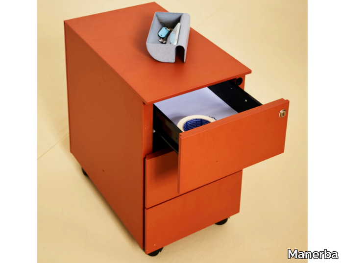 UNIBOX - Metal office drawer unit with castors _ Manerba