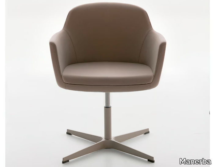 VOGUE - Swivel leather office chair with armrests _ Manerba