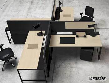 K-WORD - Sectional office desk with desk screens _ Manerba