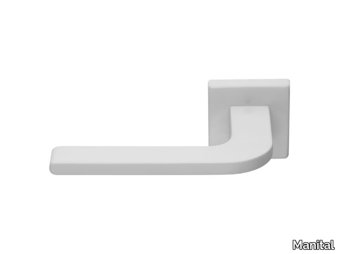 BIMYOU - Zinc door handle with lock on rose _ Manital