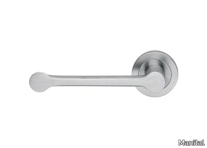 ALAMARO - Brass door handle with lock on rose _ Manital