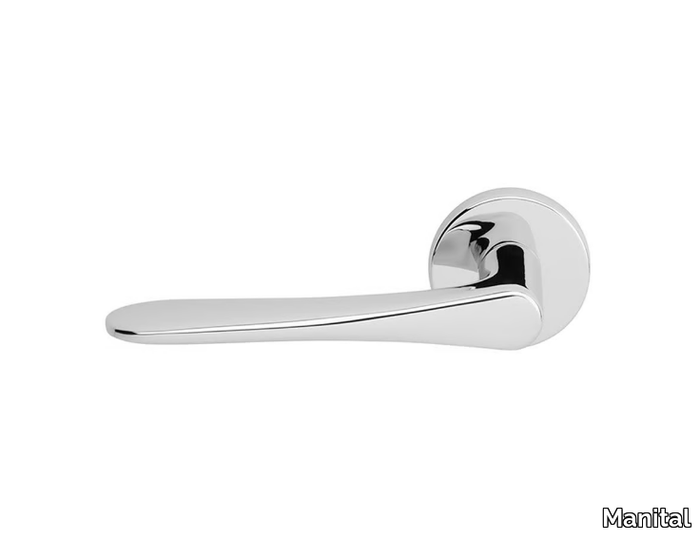 ALA - Zinc door handle on rose with lock _ Manital