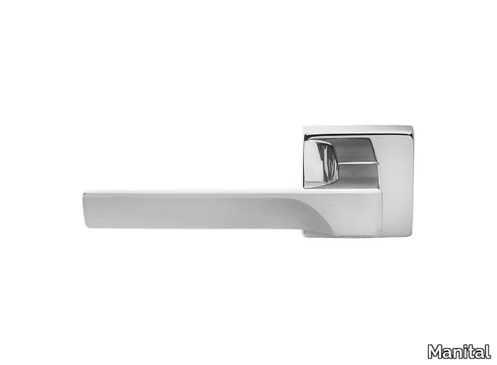 FLASH - Zinc door handle with lock on rose _ Manital