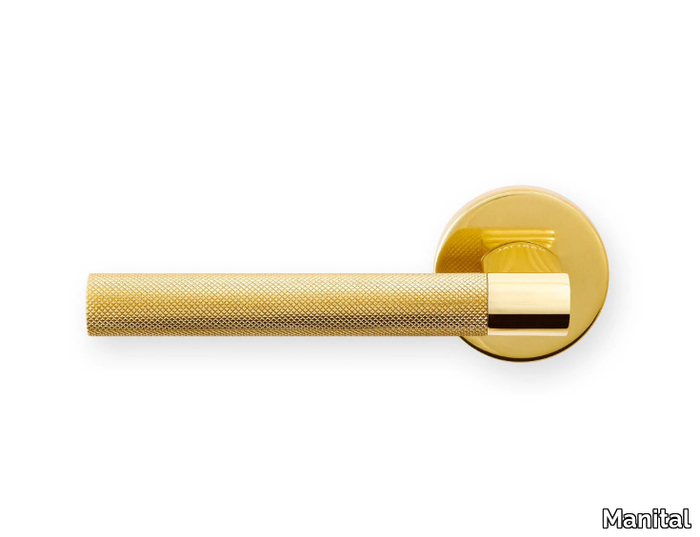 HEY RETE - Brass door handle on rose _ Manital