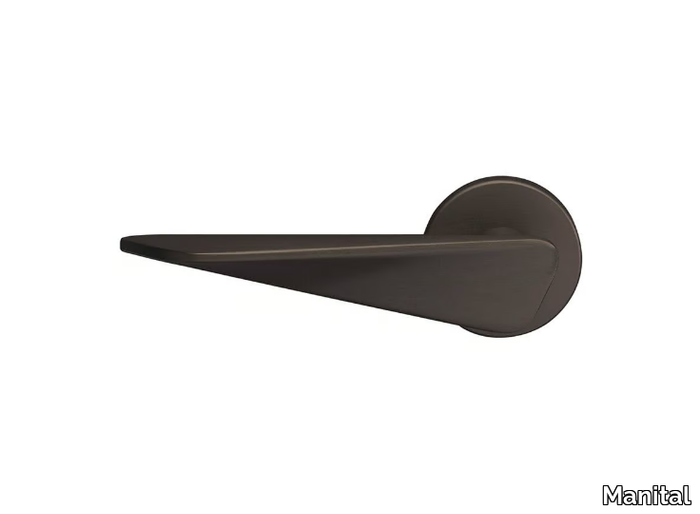 INTONA - Zinc door handle with lock on rose _ Manital