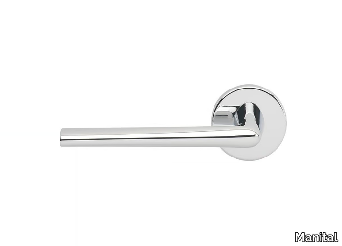 PIPE - Zinc door handle with lock on rose _ Manital