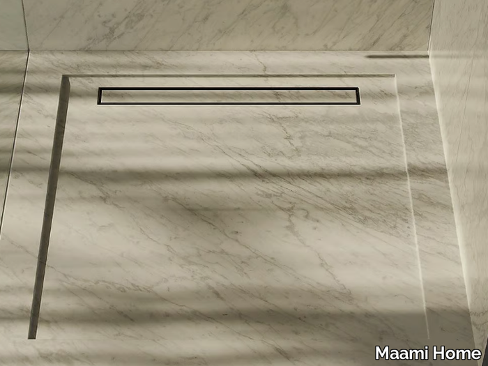 QURUM CARRARA FLUSH - Flush fitting Carrara marble shower tray _ Maami Home