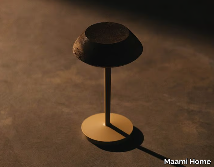 mini FIORE BEIGE - Rechargeable marble table lamp _ Maami Home