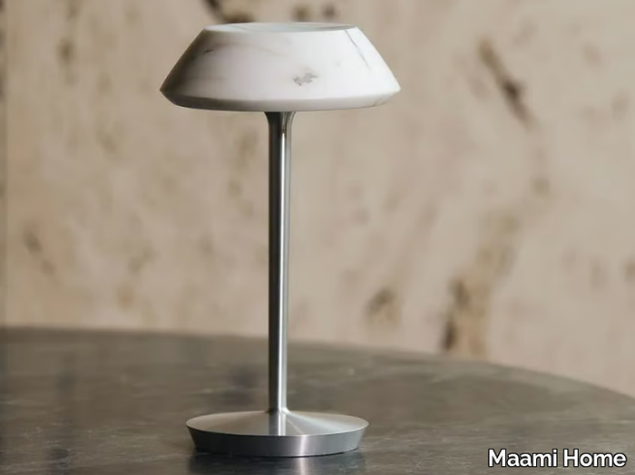 mini FIORE WHITE - Rechargeable marble table lamp _ Maami Home