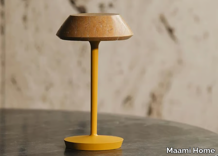 mini FIORE YELLOW - Rechargeable marble table lamp _ Maami Home