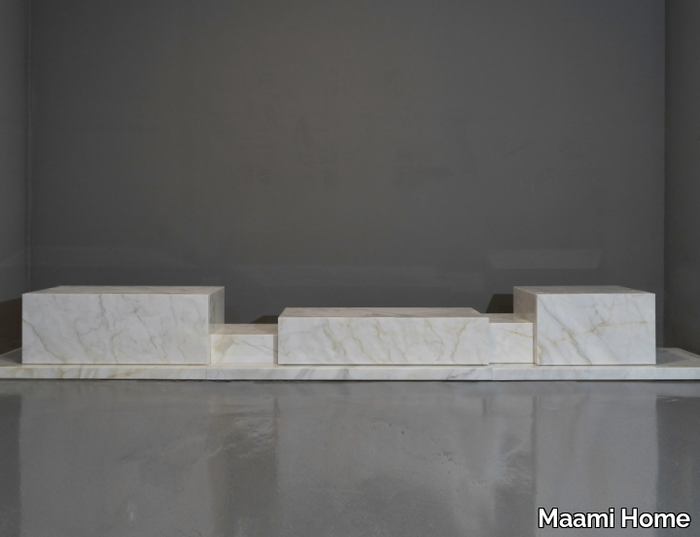 PODIUM CALACATTA - Marble sideboard with drawers _ Maami Home