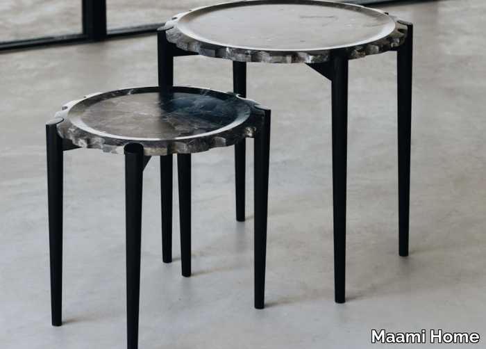 CLOCK GRIS ALVITO - Low round marble coffee table _ Maami Home