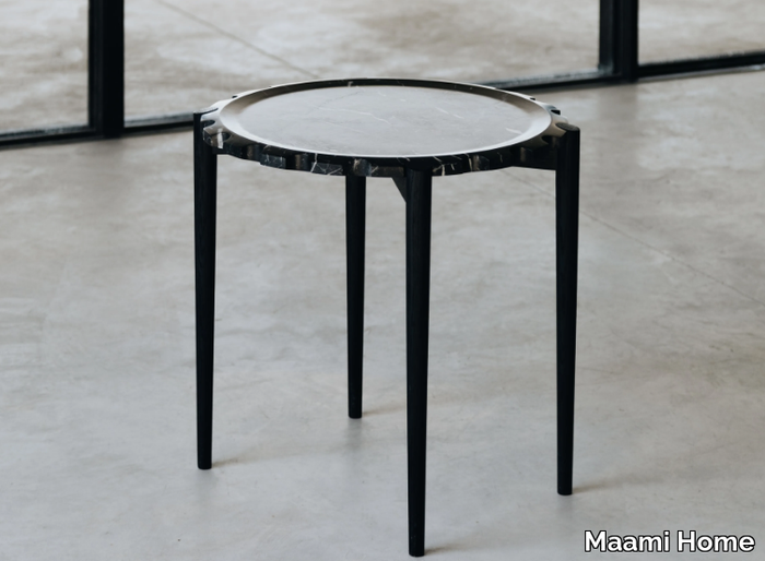 CLOCK NERO MARQUINA - Low round marble coffee table _ Maami Home