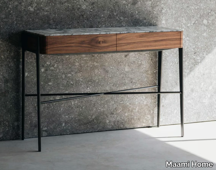 BOUVET CONSOLE ARABESCATO - Rectangular console in marble and wood with drawers _ Maami Home