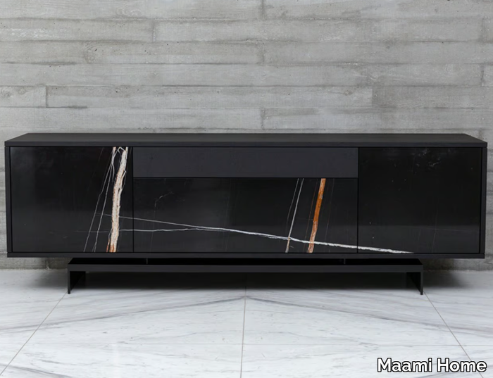 GRAMMI S SAHARA - Sideboard in marble and wood with drawers _ Maami Home