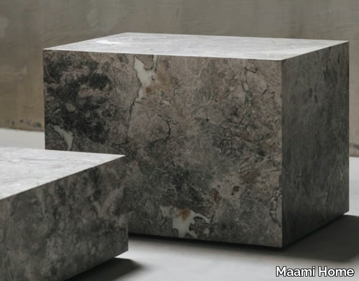 EDGE H TUNDRA GREY - Low rectangular marble coffee table _ Maami Home