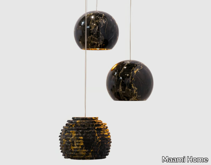 ESPHERA - Suspension lamp in Portoro marble _ Maami Home