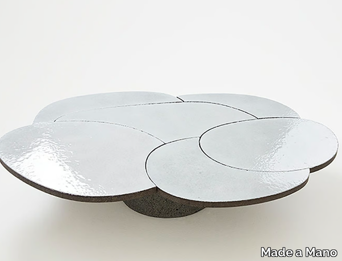 COFFEE TABLE WHITE - Lava stone coffee table for living room _ Made a Mano