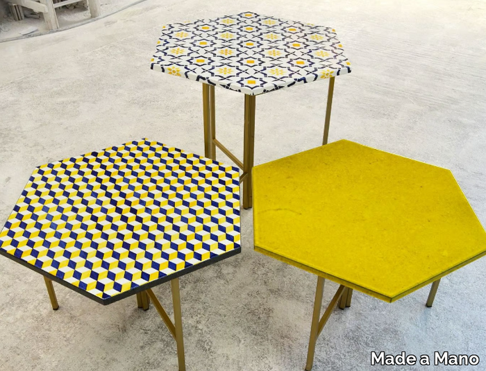 exagonTable - Hexagonal lava stone coffee table _ Made a Mano
