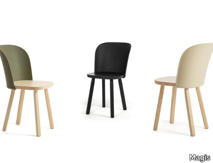 ALPINA - Beech chair with backrest in bio-based plastic _ Magis