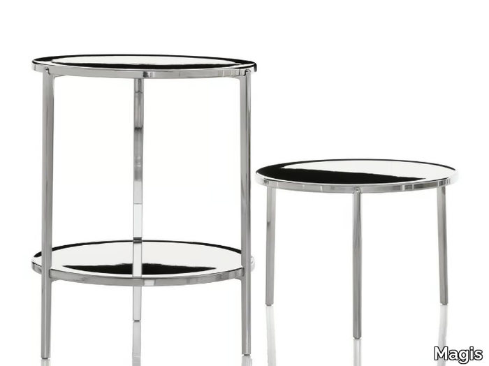 TAMBOUR - Low round aluminium coffee table _ Magis