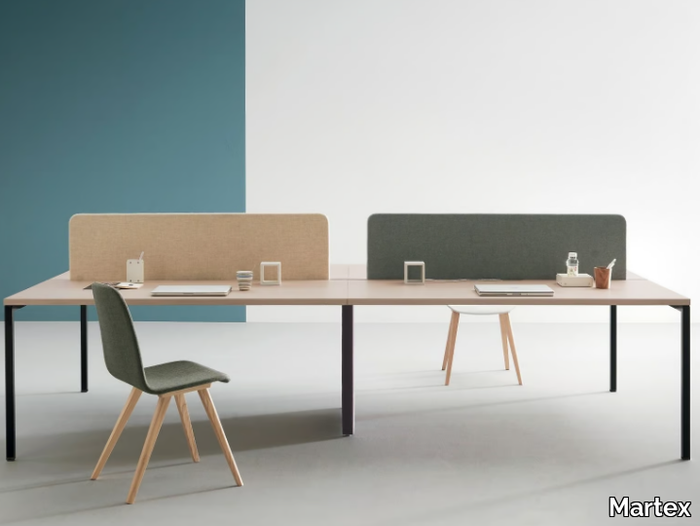 AGILE - Wooden office desk with sound absorbing screens _ Martex