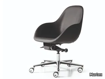 TAARA - Height-adjustable leather office chair with armrests _ Martex