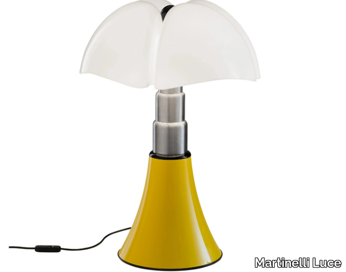 PIPISTRELLO POP - Steel table lamp and methacrylate lampshade _ Martinelli Luce