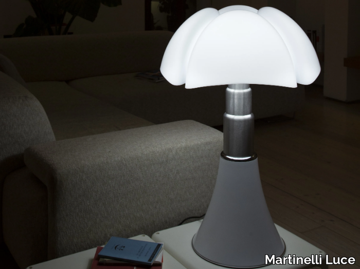 PIPISTRELLO 4.0 - LED table lamp in methacrylate and stainless steel _ Martinelli Luce