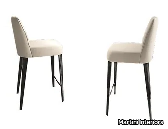 Kelly - High leather stool with back _ Martini Interiors