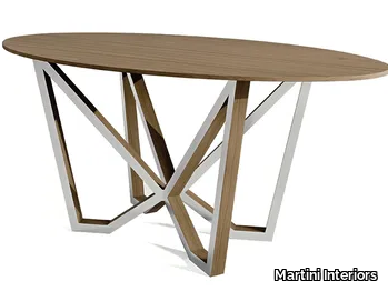 KEVIN - Oval solid wood dining table _ Martini Interiors